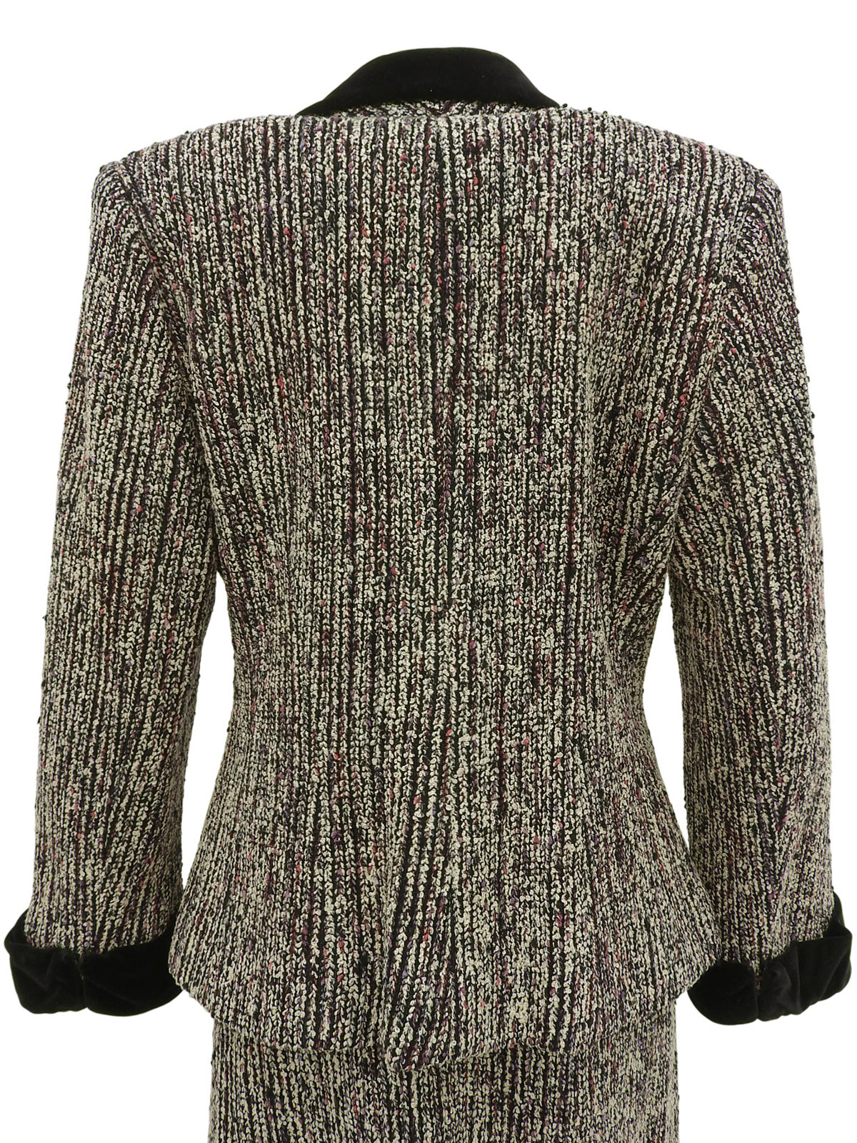 ツイードマカダムボタンセットアップ パープル/ブラック/マルチ