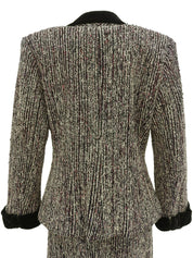 ツイードマカダムボタンセットアップ パープル/ブラック/マルチ