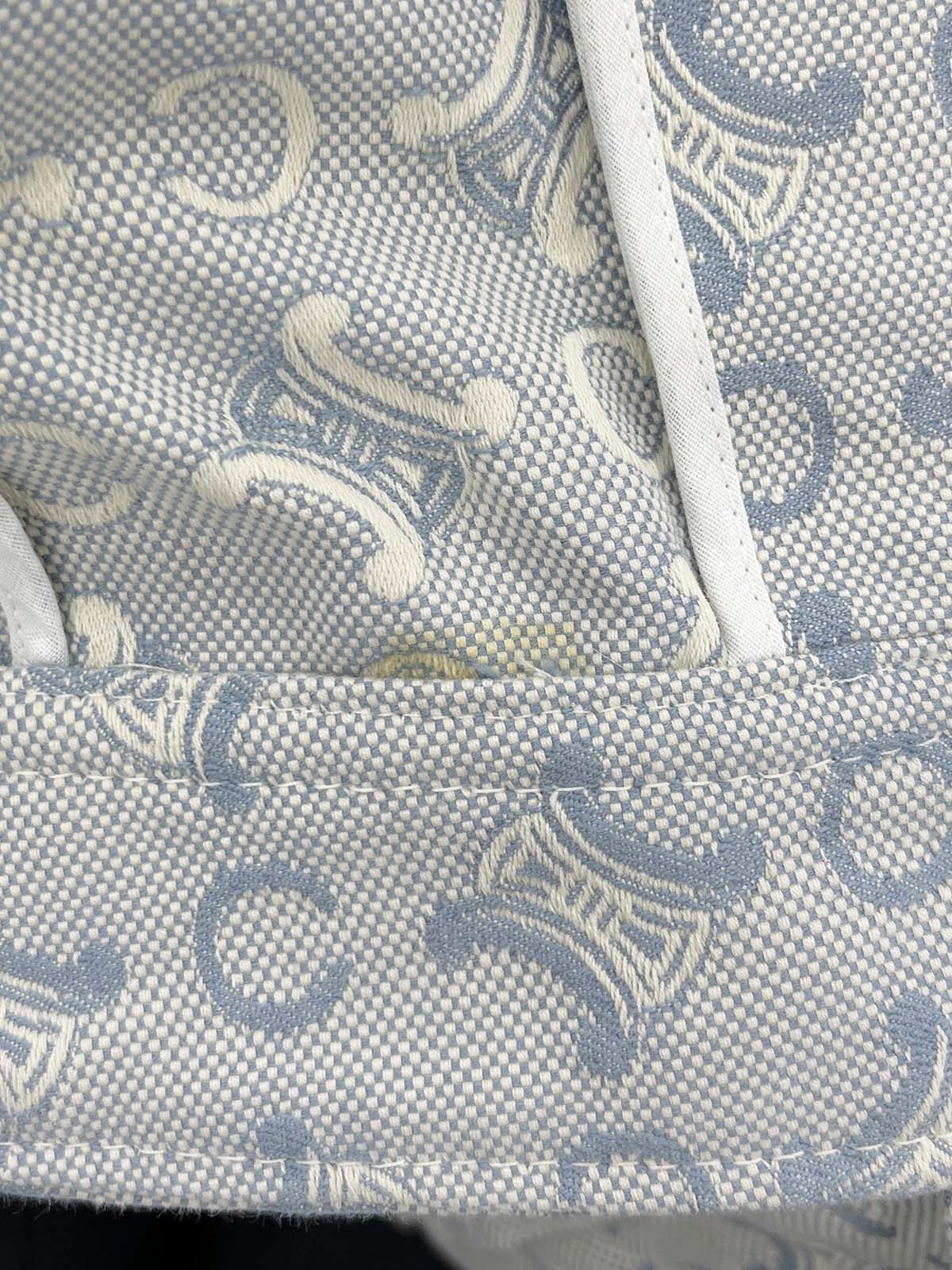 C Macadam Pattern Zip-Up Jacket Baby Blue/White