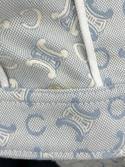 C Macadam Pattern Zip-Up Jacket Baby Blue/White