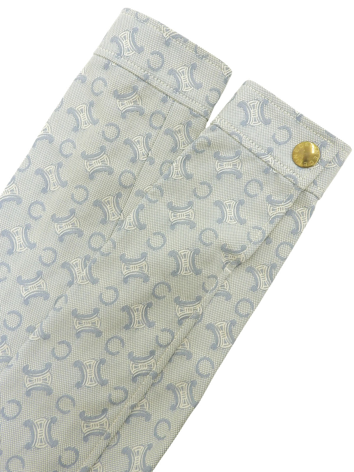 C Macadam Pattern Zip-Up Jacket Baby Blue/White