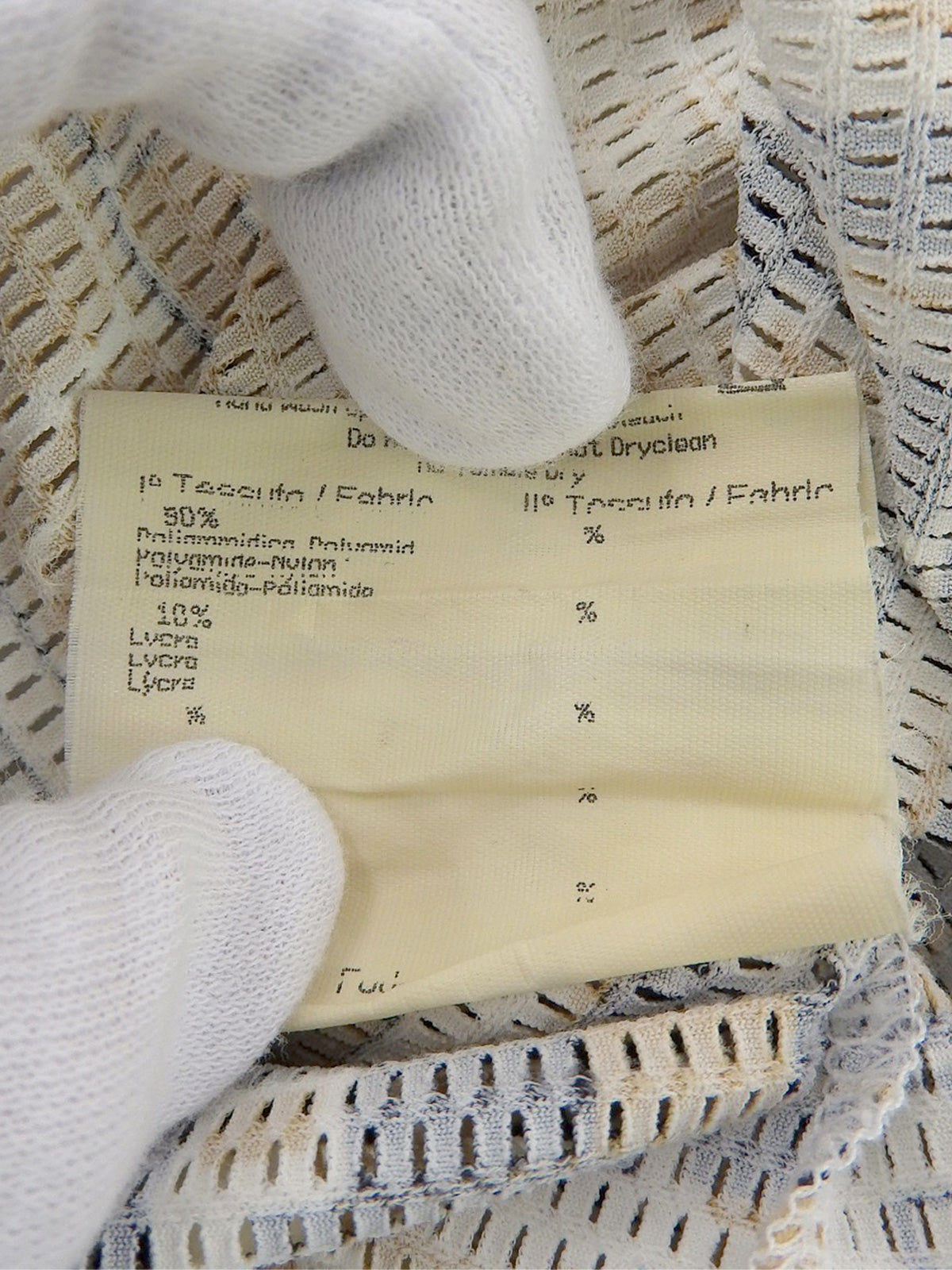 メッシュデザインパターン半袖トップス ベージュ