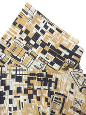 Mesh design pattern short sleeve top in beige