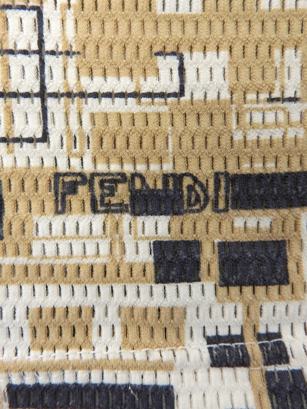 メッシュデザインパターン半袖トップス ベージュ