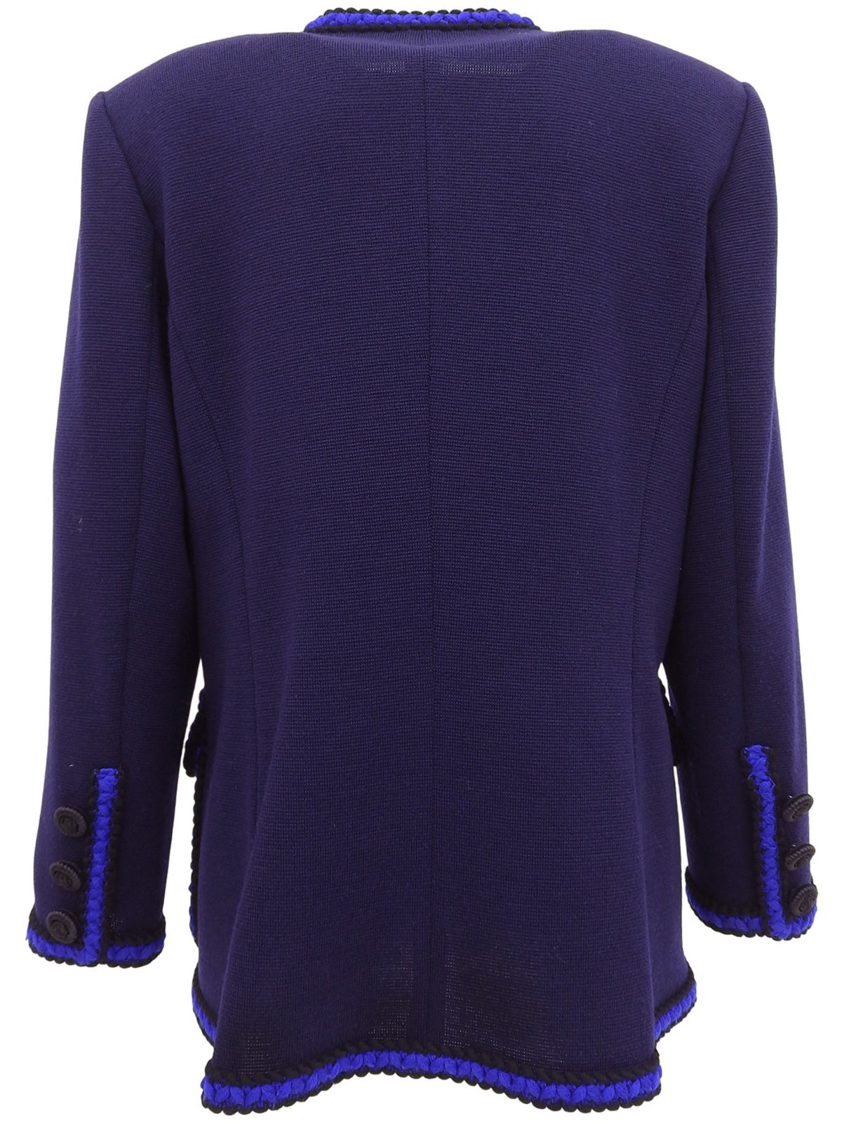 トリムデザインニットジャケット ネイビー/ブルー/ブラック