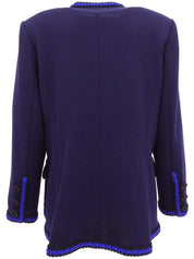 トリムデザインニットジャケット ネイビー/ブルー/ブラック