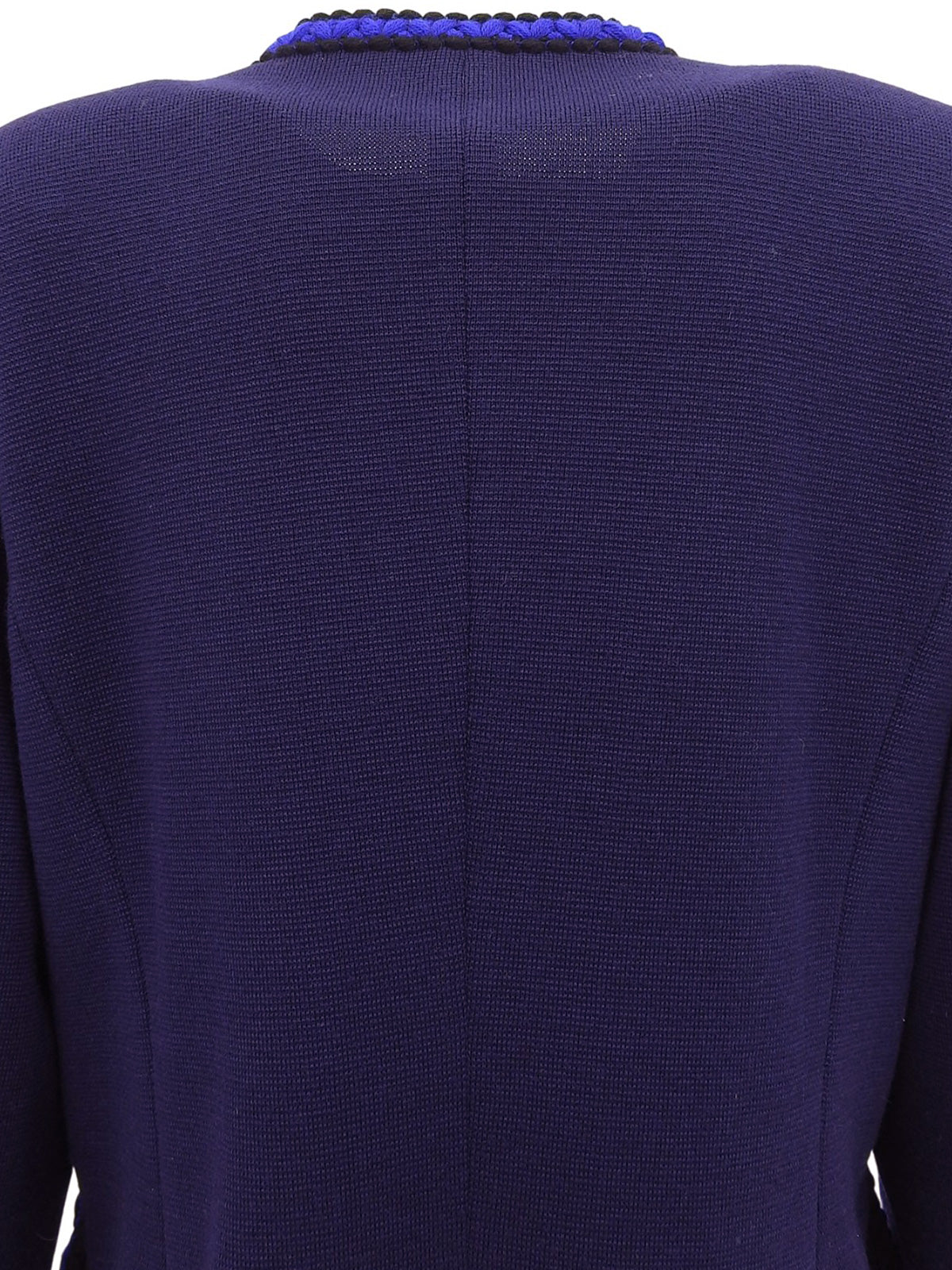 Trim design knit jacket in navy/blue/black