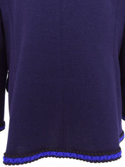 トリムデザインニットジャケット ネイビー/ブルー/ブラック