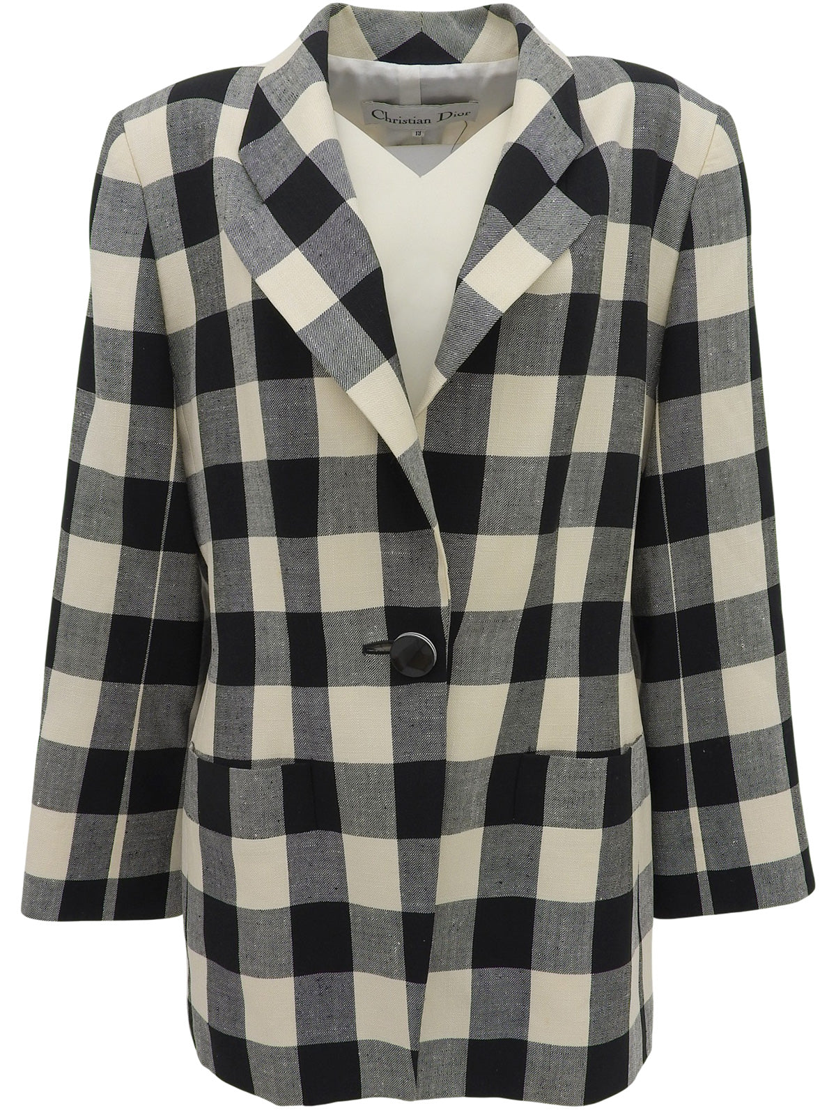 Gingham Check Pattern Jacket in Black/White