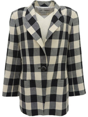 Gingham Check Pattern Jacket in Black/White