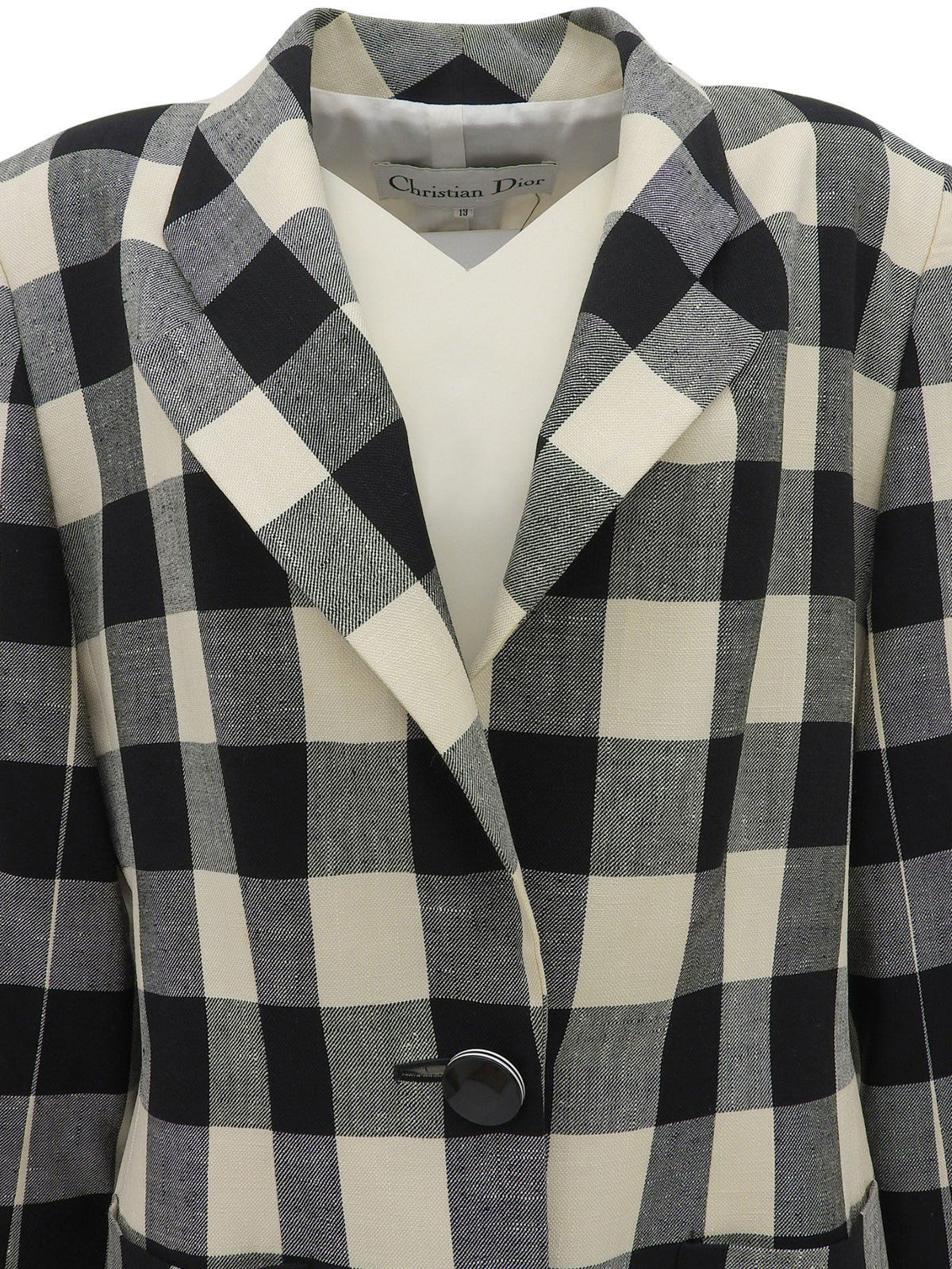 Gingham Check Pattern Jacket in Black/White