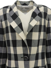 Gingham Check Pattern Jacket in Black/White