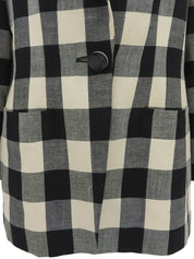 ギンガムチェックパターンジャケット ブラック/ホワイト