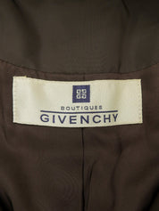 キルティングレオパードファーフーデッドコート ブラウン