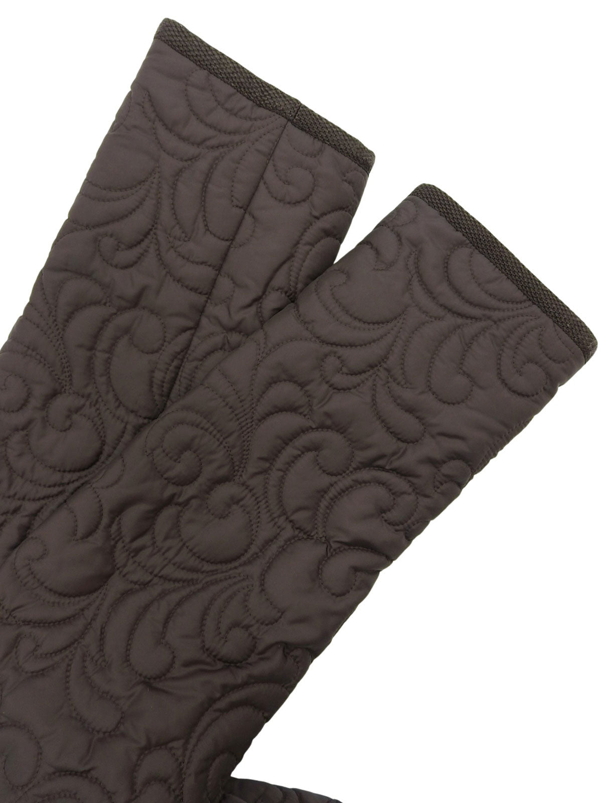 Quilted Leopard Hooded Coat - Brown