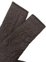 Quilted Leopard Hooded Coat - Brown