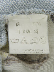 シルクニットコンビストーンパターンポロシャツ ライトブルー/マルチ