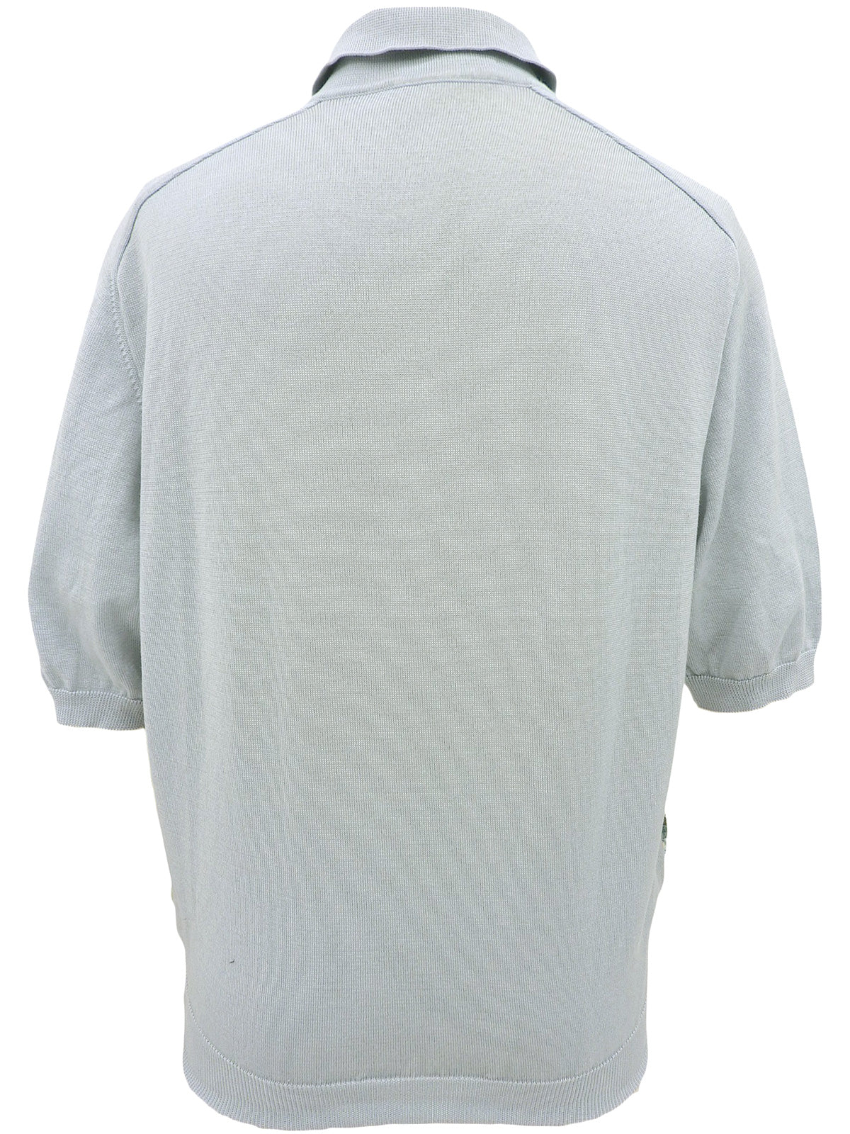 シルクニットコンビストーンパターンポロシャツ ライトブルー/マルチ