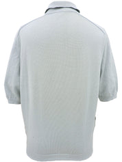 シルクニットコンビストーンパターンポロシャツ ライトブルー/マルチ