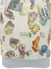 シルクニットコンビストーンパターンポロシャツ ライトブルー/マルチ