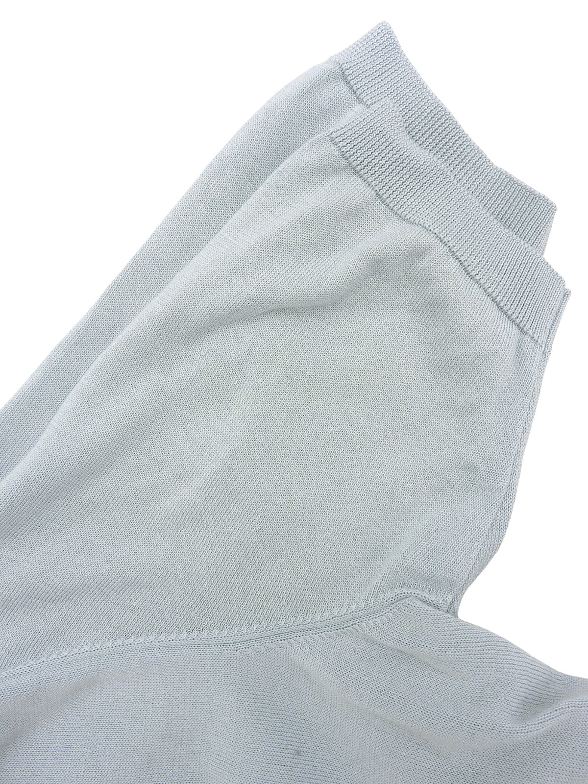 シルクニットコンビストーンパターンポロシャツ ライトブルー/マルチ