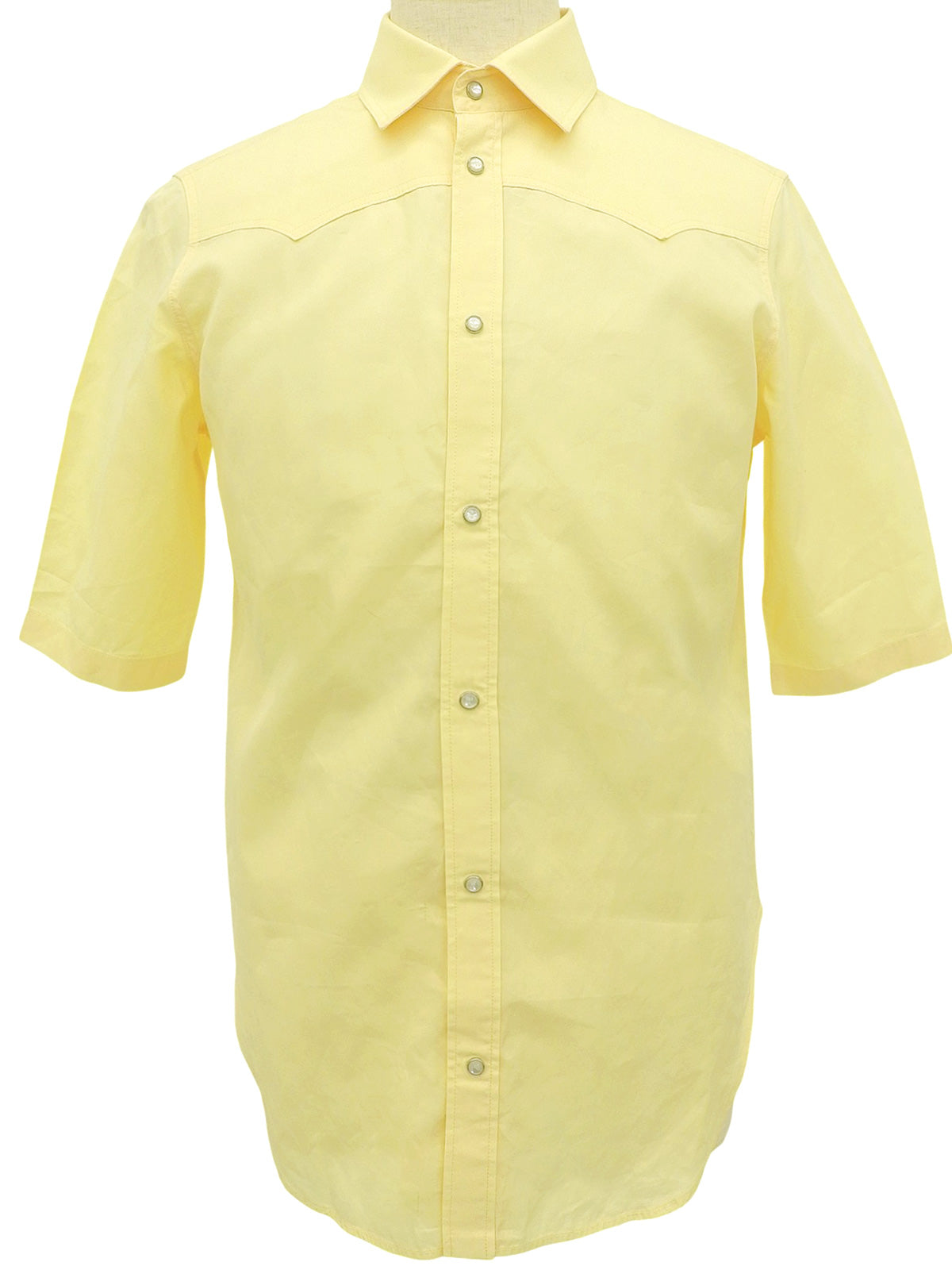 コットンスナップボタンポロシャツ イエロー