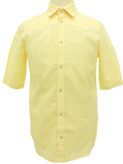 コットンスナップボタンポロシャツ イエロー