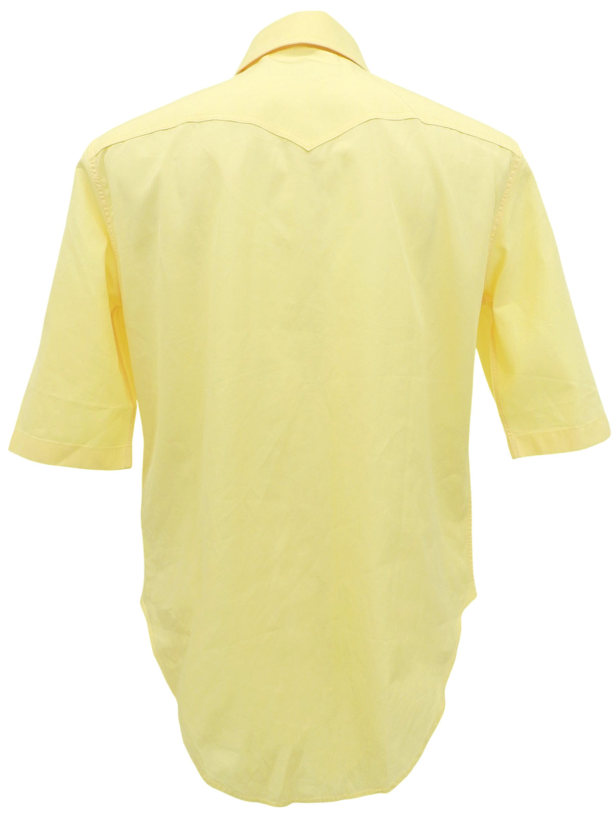 コットンスナップボタンポロシャツ イエロー