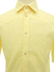 コットンスナップボタンポロシャツ イエロー