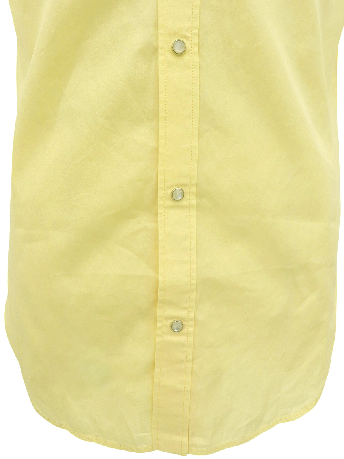 コットンスナップボタンポロシャツ イエロー