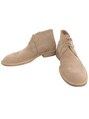 スエードウイングチップチャッカブーツ　ベージュ