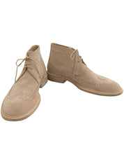 スエードウイングチップチャッカブーツ　ベージュ