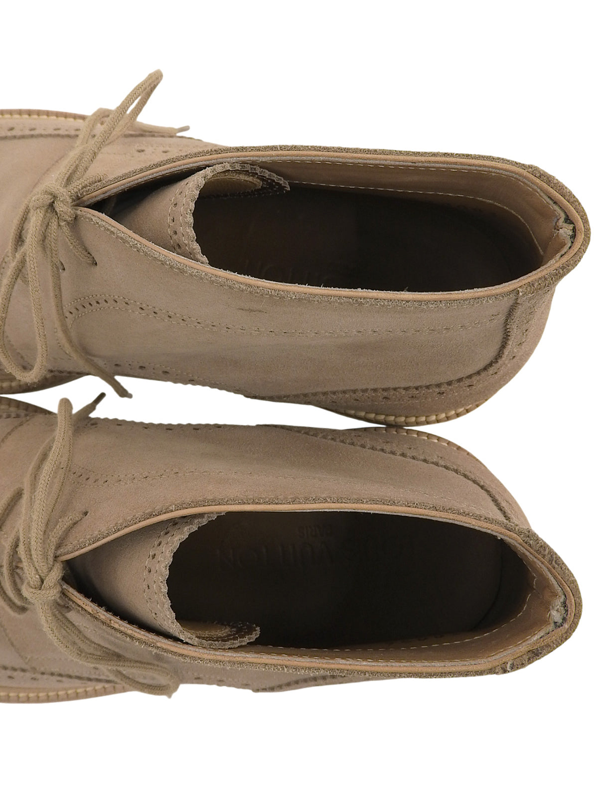 米色绒面革翼尖短靴