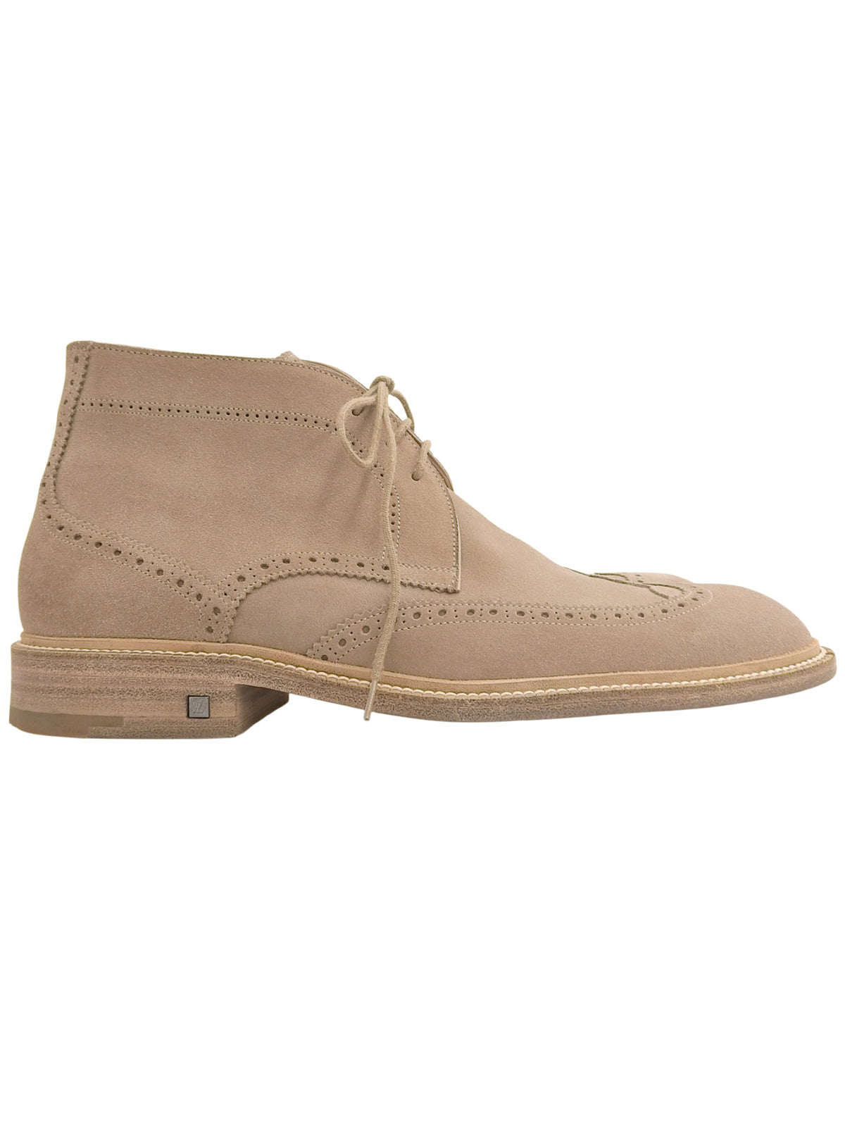 スエードウイングチップチャッカブーツ　ベージュ