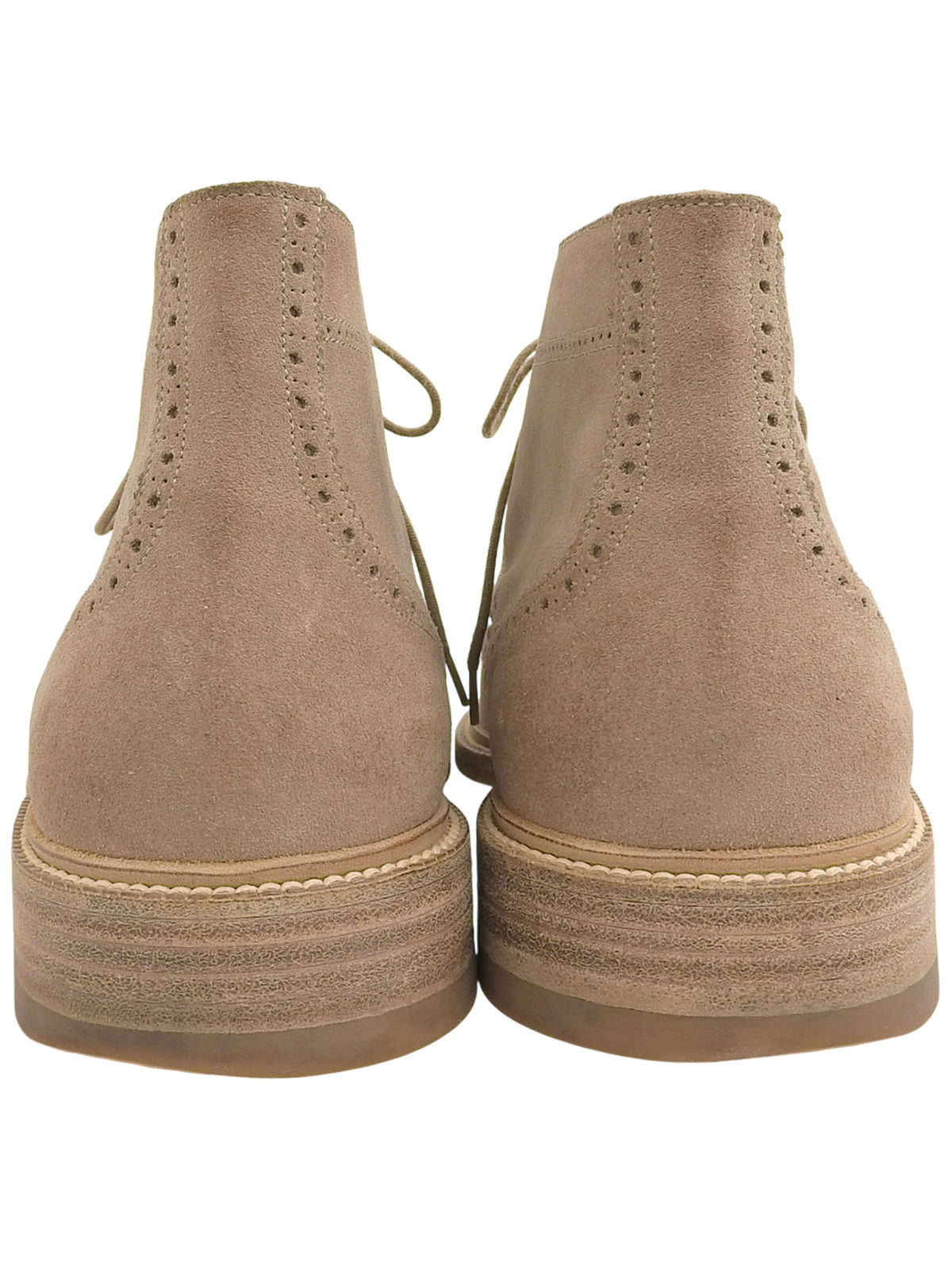 スエードウイングチップチャッカブーツ　ベージュ