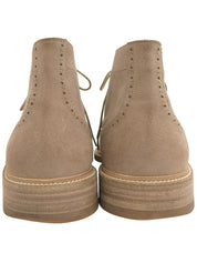 スエードウイングチップチャッカブーツ　ベージュ