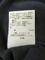 チェーンリボンデザイン長袖トップス ネイビー/レッド