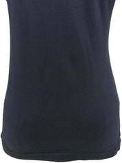 チェーンリボンデザイン長袖トップス ネイビー/レッド