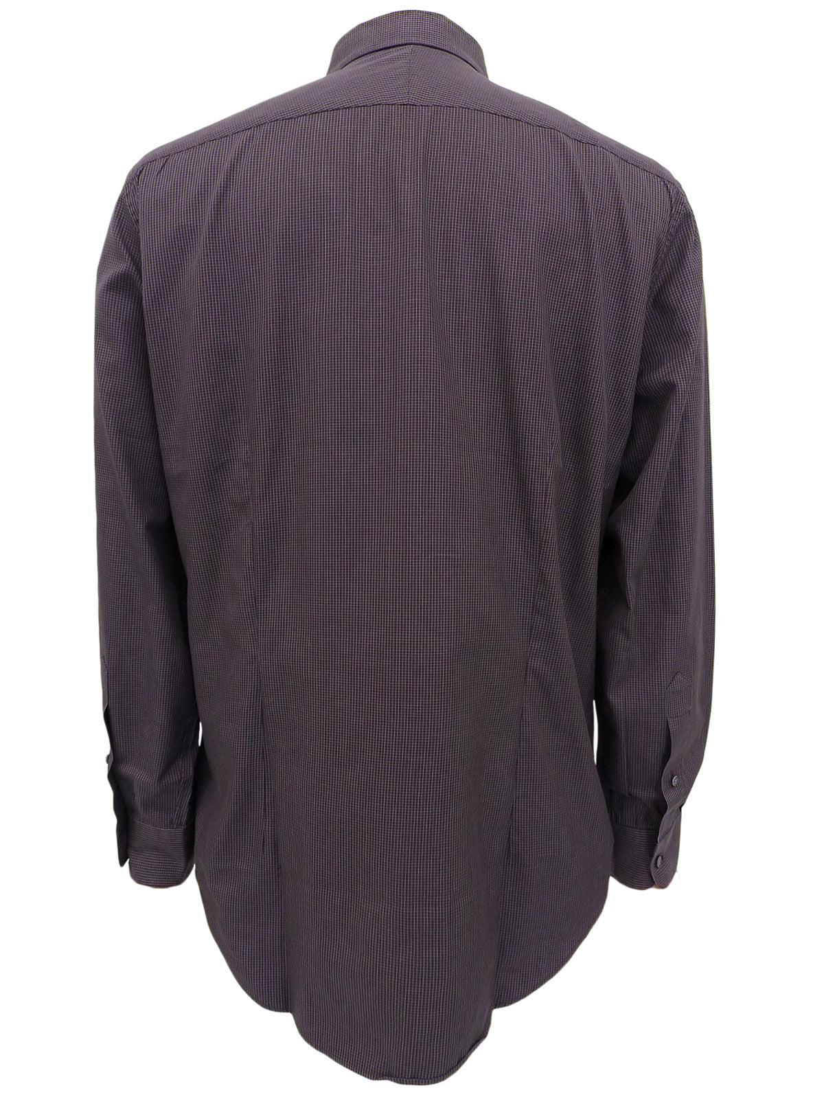 チェックパターン長袖シャツ ボルドー/グレー