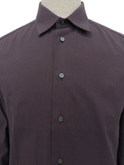 チェックパターン長袖シャツ ボルドー/グレー