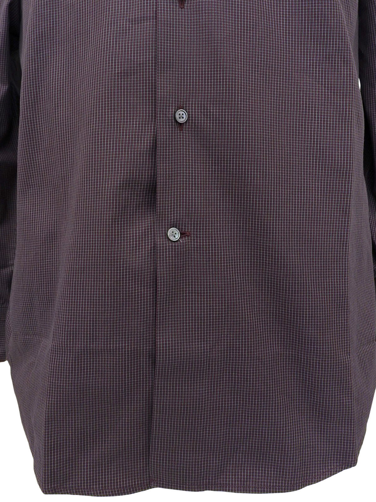 チェックパターン長袖シャツ ボルドー/グレー