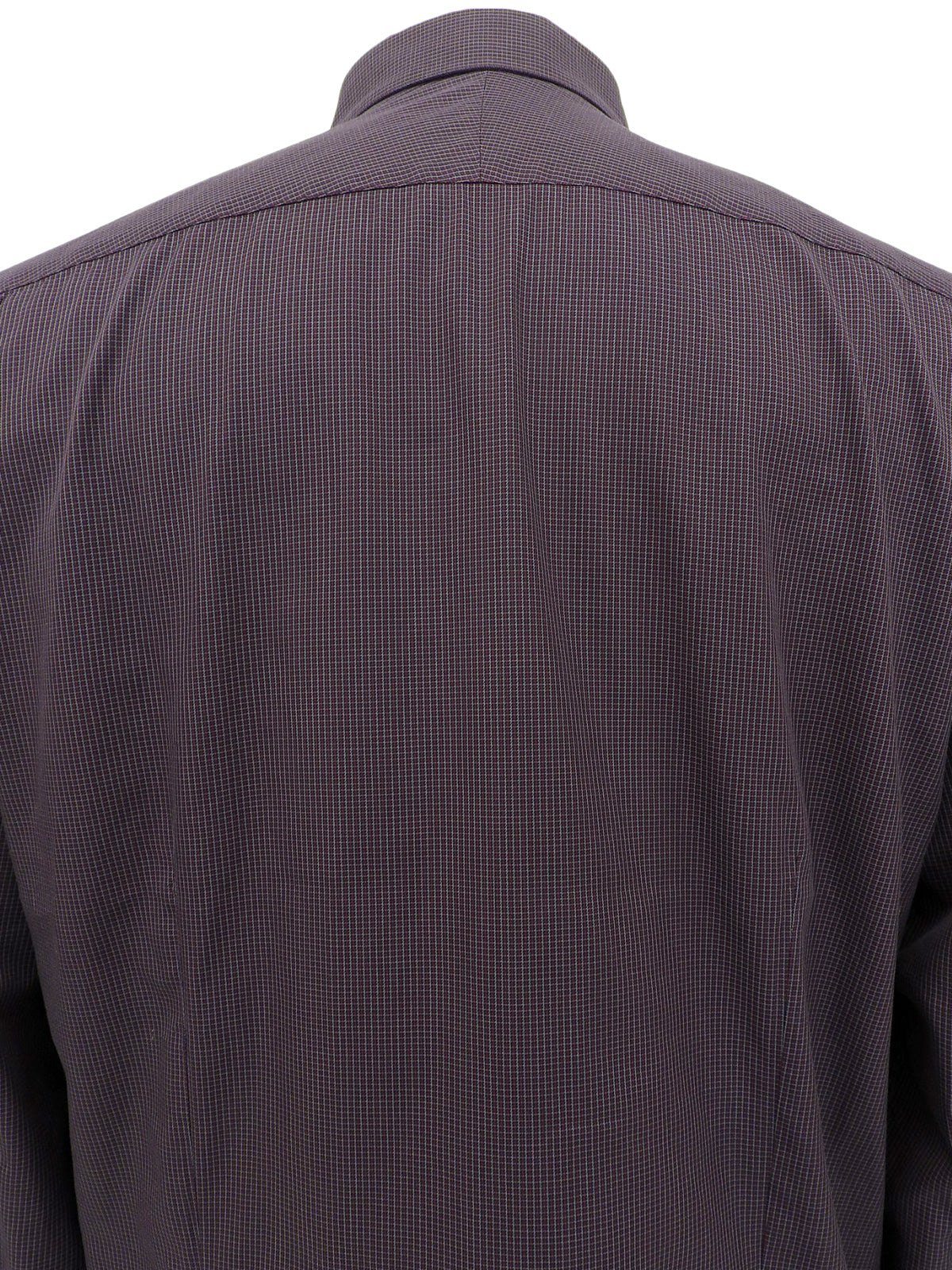 チェックパターン長袖シャツ ボルドー/グレー