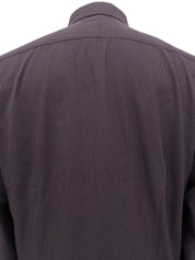 チェックパターン長袖シャツ ボルドー/グレー