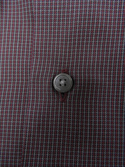 チェックパターン長袖シャツ ボルドー/グレー