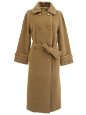 Macadam Wood Button Long Coat Brown