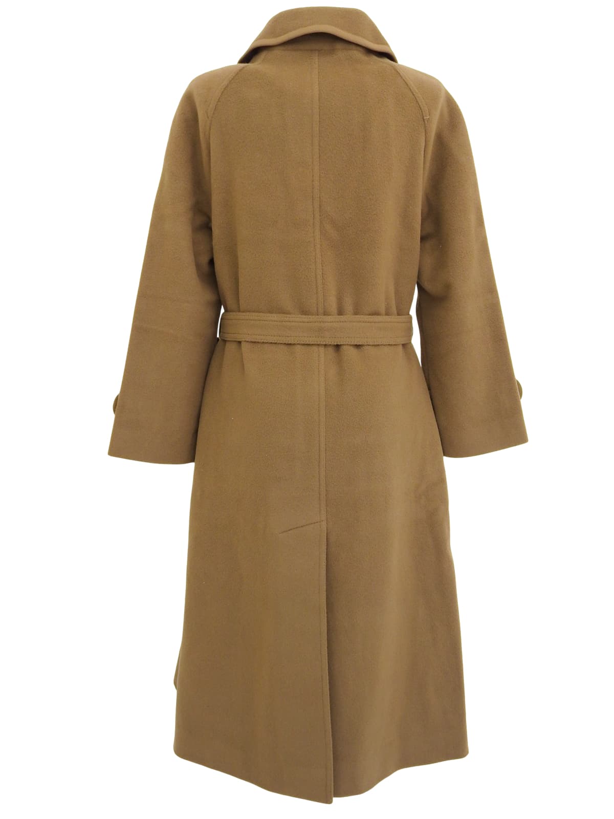 Macadam Wood Button Long Coat Brown