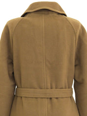 Macadam Wood Button Long Coat Brown