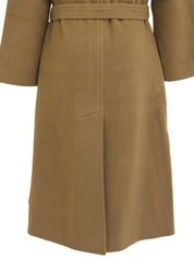 Macadam Wood Button Long Coat Brown