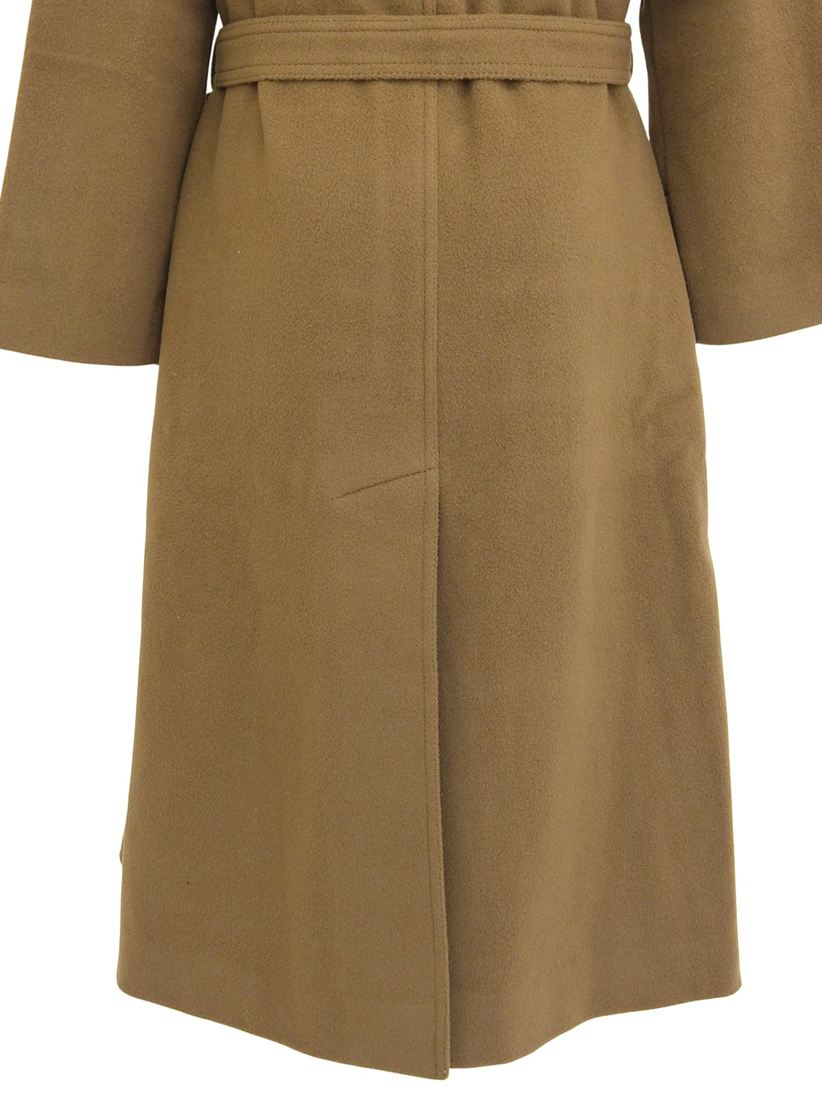 Macadam Wood Button Long Coat Brown