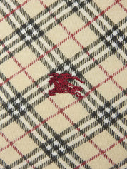 Check Pattern Logo Embroidered Sleeveless Top in Beige/Multi